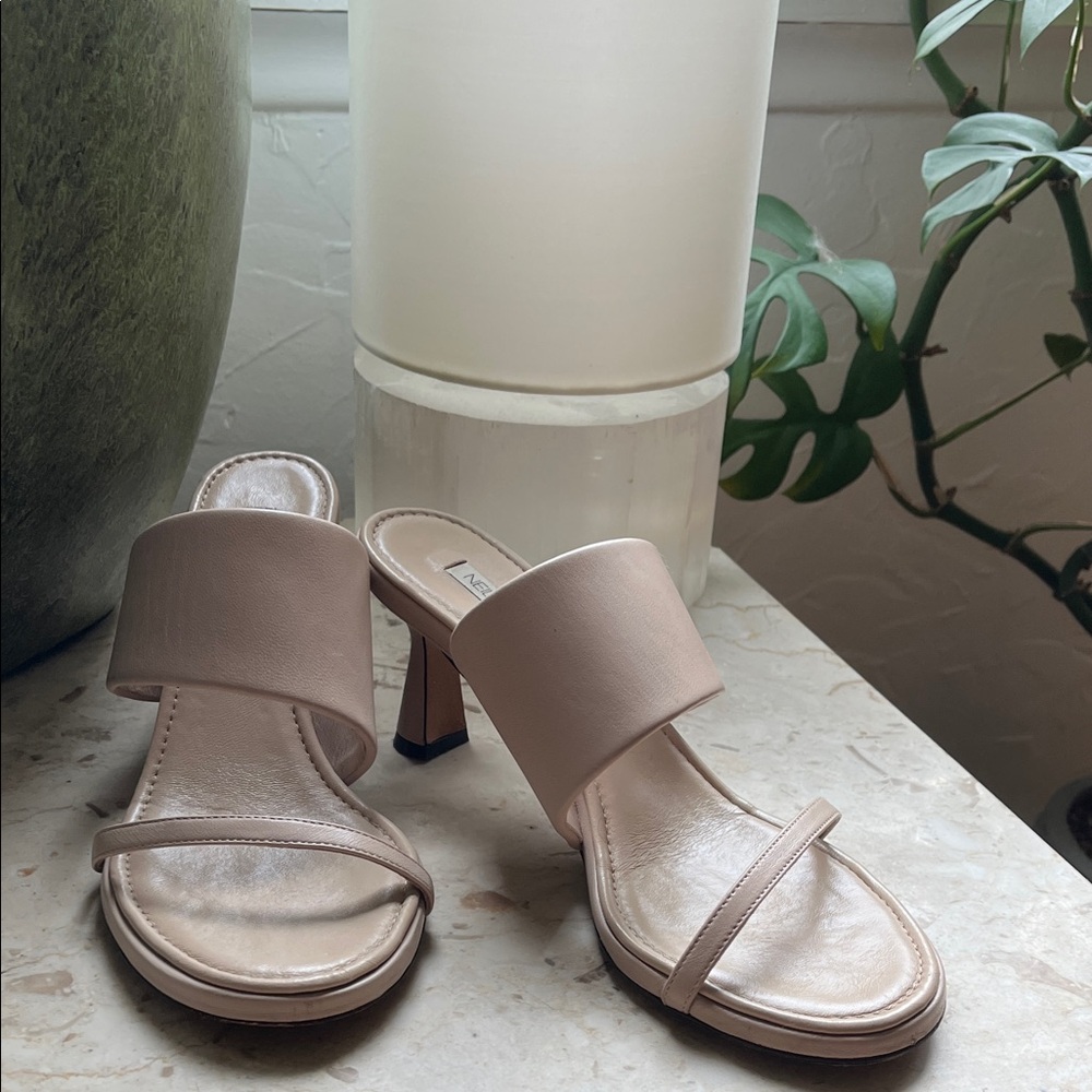 Elegant Nude Heeled Sandals